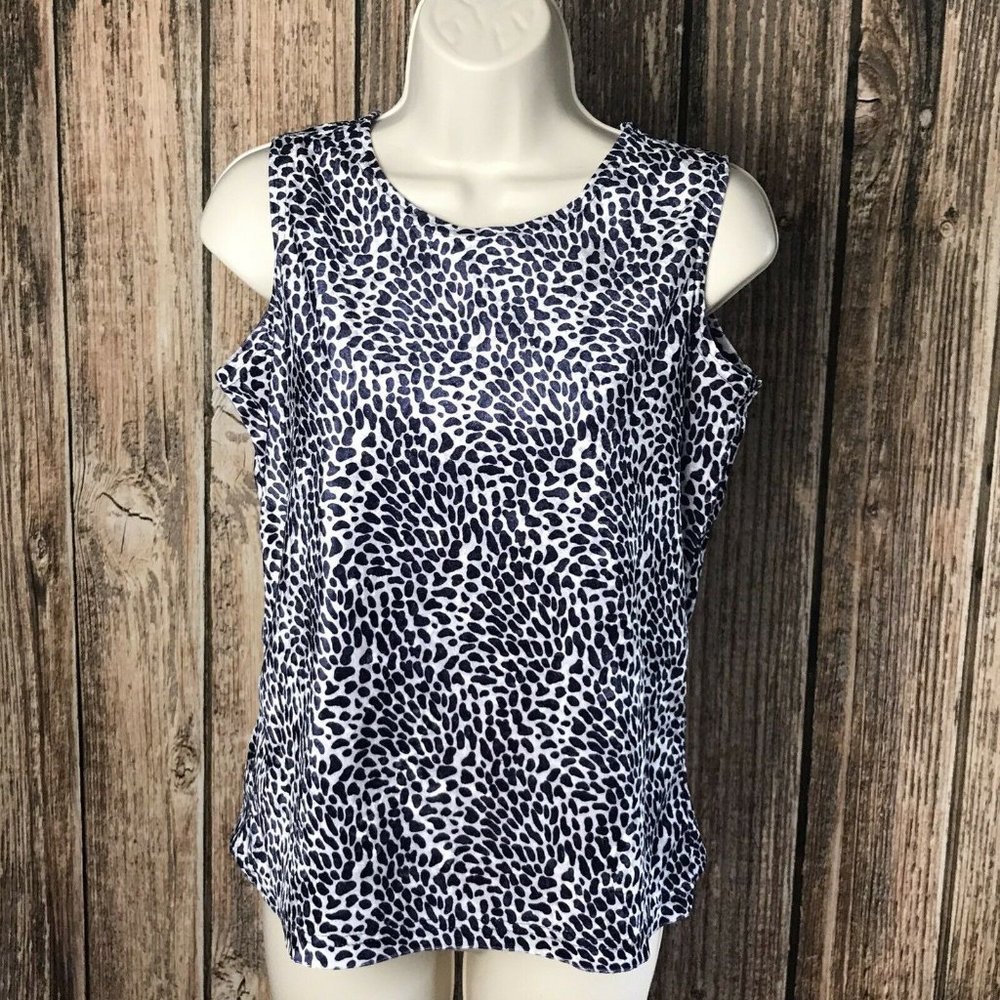 Cervelle Vintage Blouse Shirt ~ Sz S ~ Blue & Whit